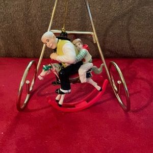 1933 Sat Eve Post Grandpa Rocking Horse Ornament!